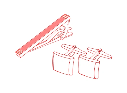 Matching cufflinks and tie clips will be developed