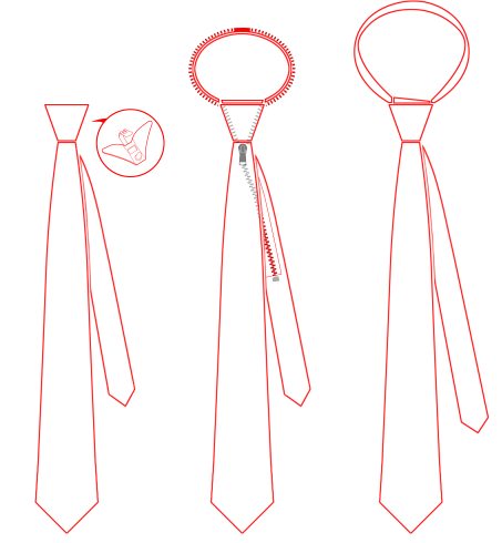 Wide selection of necktie styles