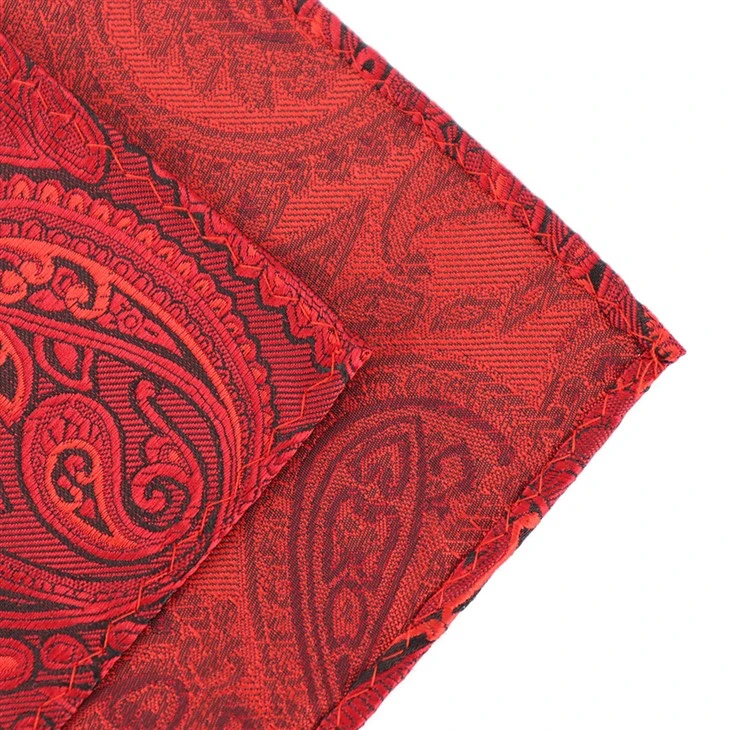 Burgundy Paisley Pocket Square